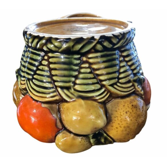 Inarco Japan E3354 Orange Spice Fruit Basket Cookie Jar Canister Oranges Lemons - Picture 5 of 11